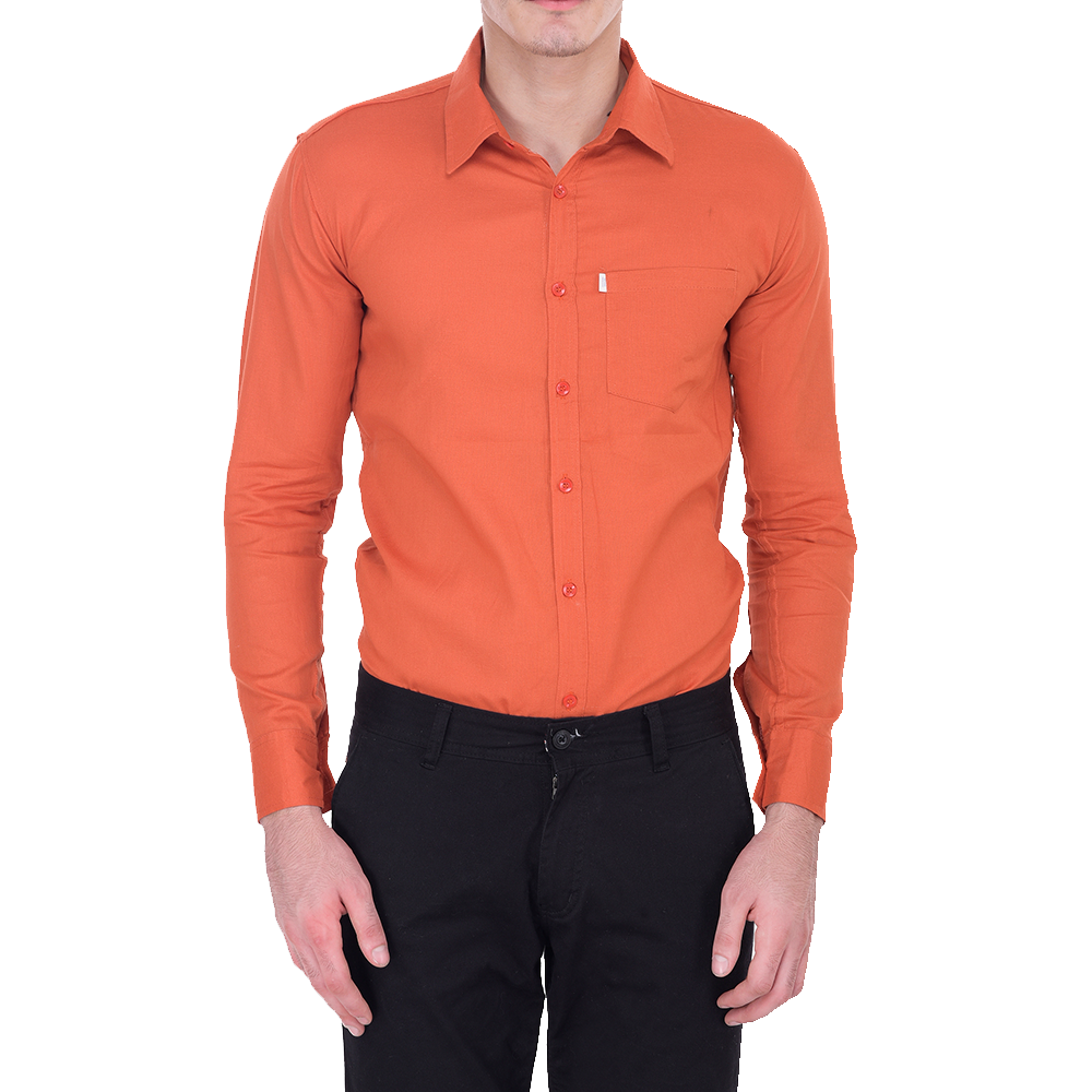 Orange mens formal shirt