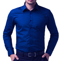 Blue plain formal shirt