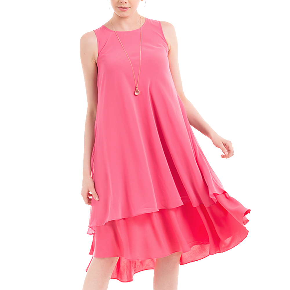 Peach plain dress