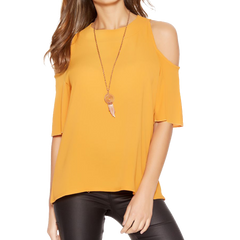 Mustard boat neck balloon top