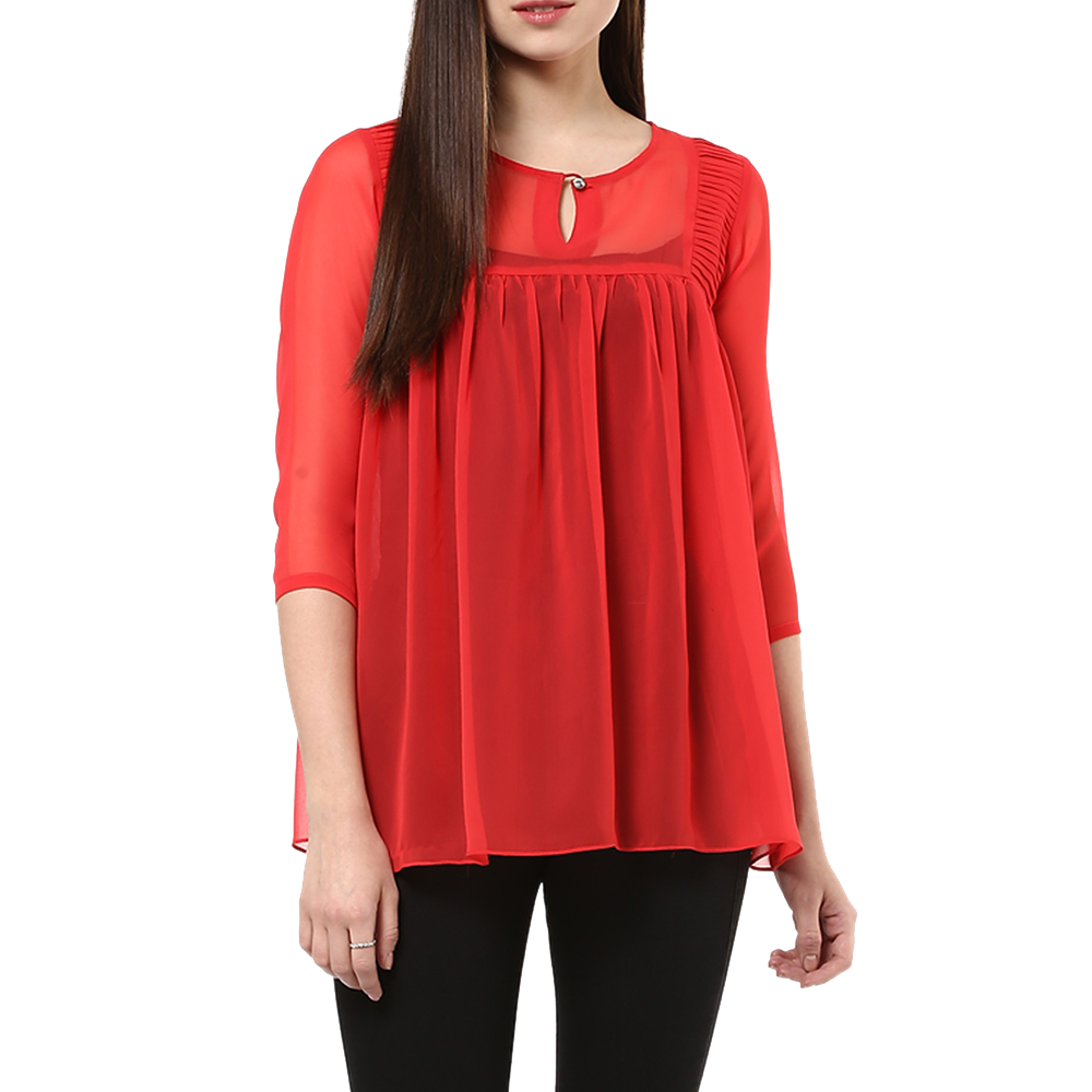 Boat neck georgette top