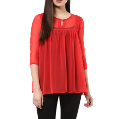 Boat neck georgette top