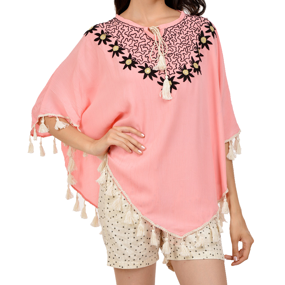 Baby pink poncho